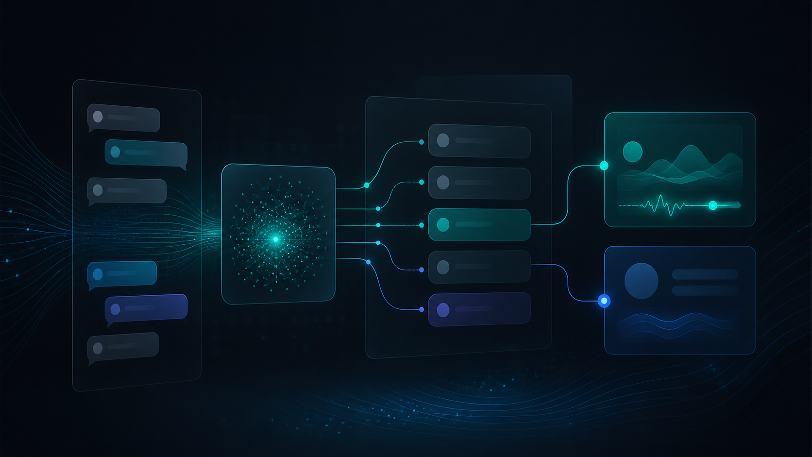 Abstract AI to human support handoff and customer trust signal interface without text