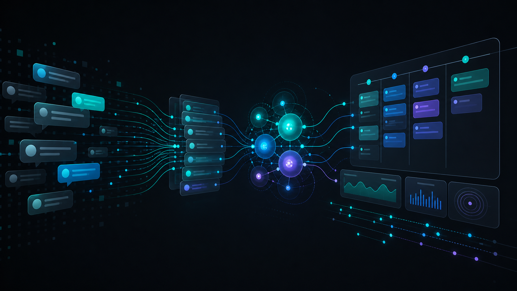 Abstract support ticket analysis system turning customer conversations into product insights without text