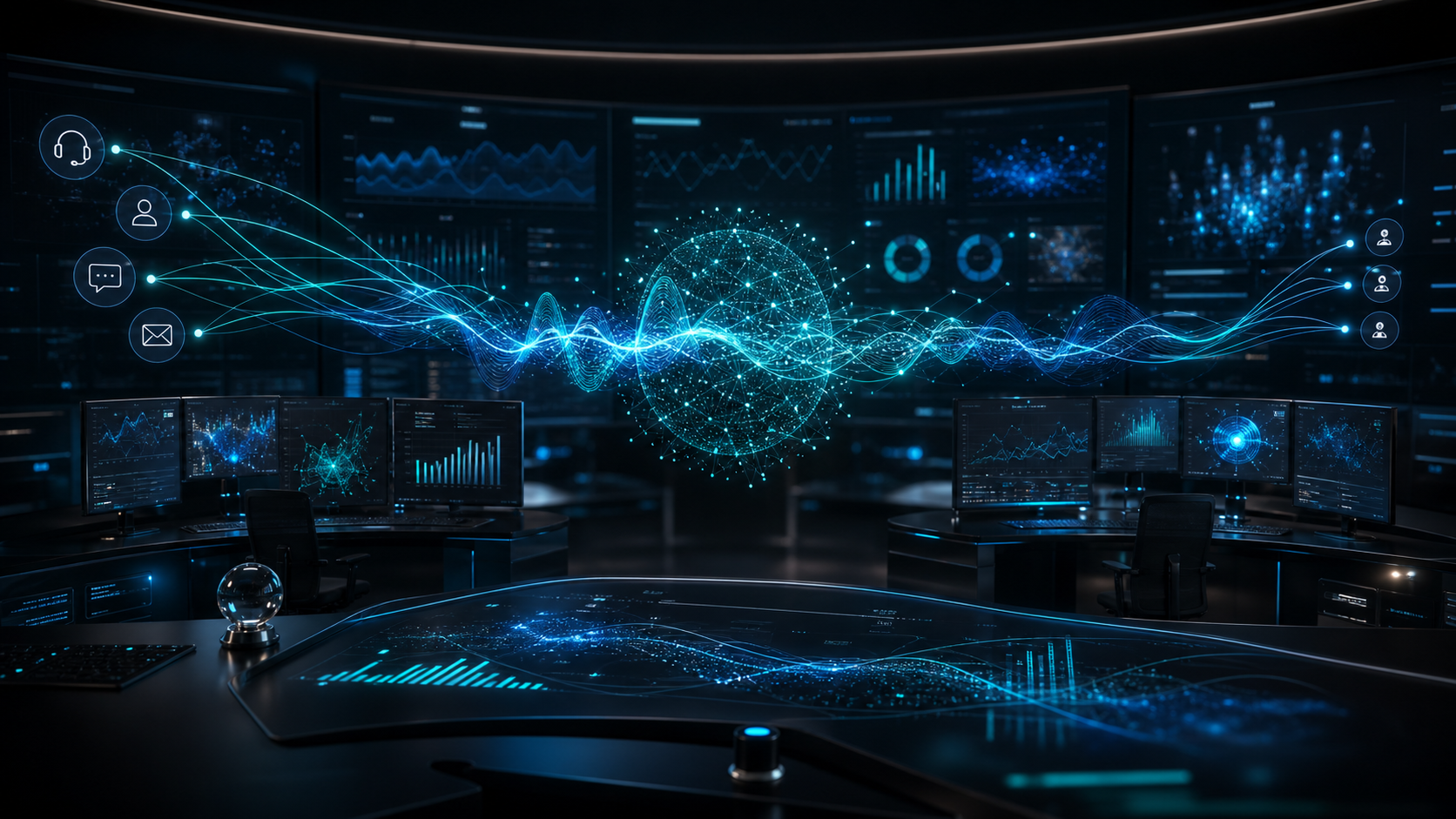 Abstract voice of customer analytics dashboard without text